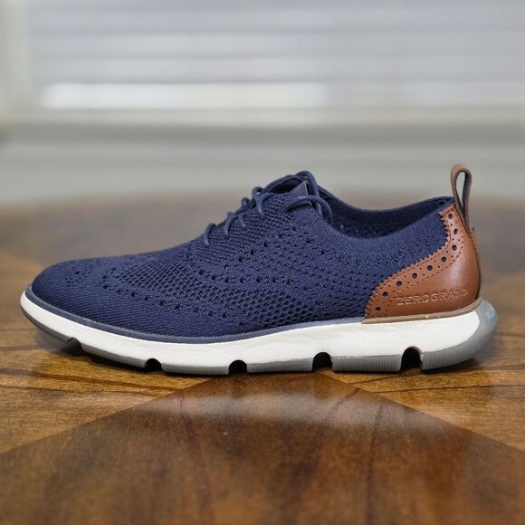 Cole Haan Zerogrand Stitchlite Navy Brown Knit Oxford Shoes C36418 Men\'s 7.5 New main image 14